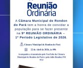 CONVITE: 09ª REUNIÃO ORDINÁRIA – 22/04/2026 ÀS 19H.